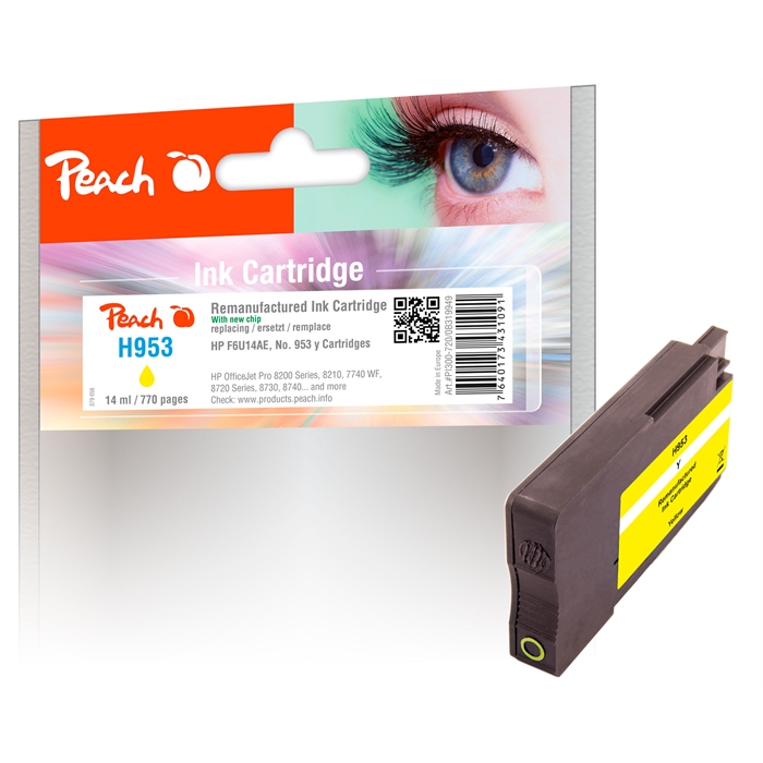 Image de Peach Cartouche d'encre jaune compatible avec HP No. 920XL, CD974AE