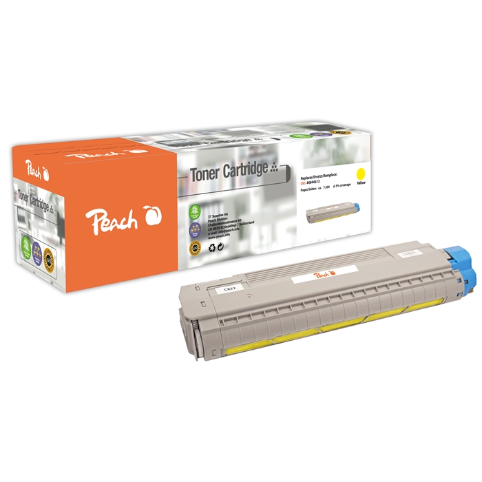 Image de Peach Module toner jaune compatible avec OKI 44844613