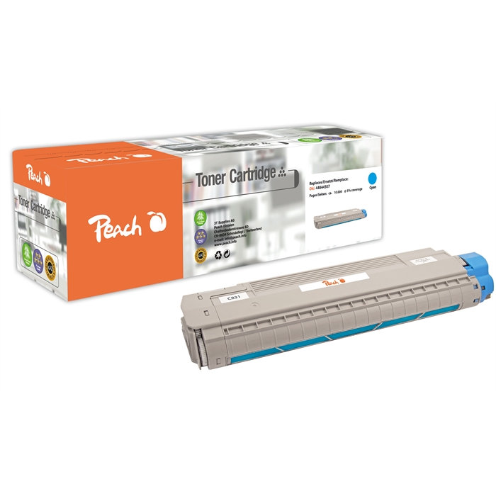 Image de Peach Module toner cyan compatible OKI 44844507