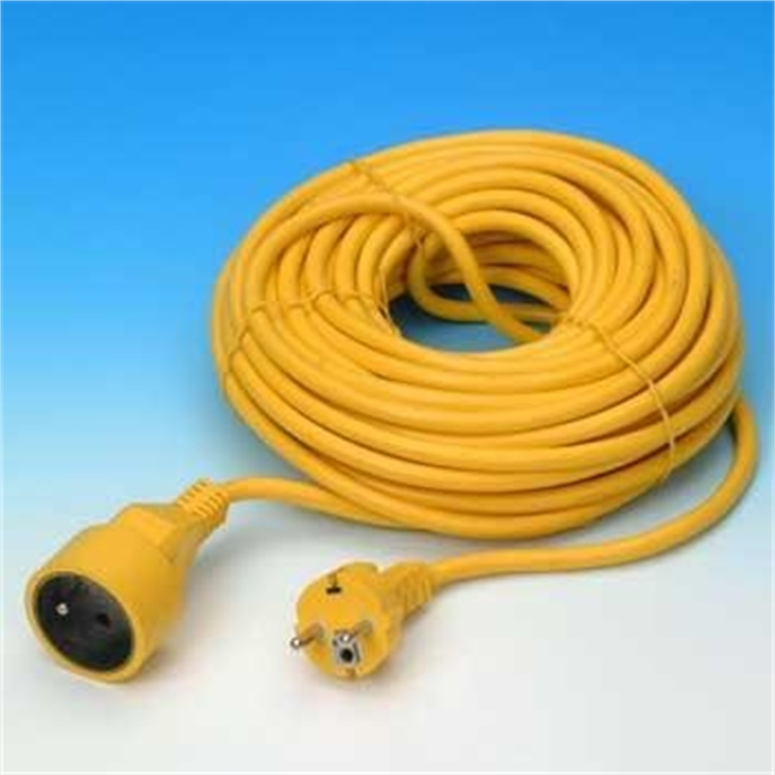 Picture of Power Extension Cable with Safety Plug, 20 m, Yellow