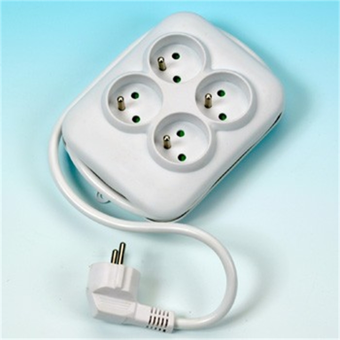 Picture of Square Shape Multi Socket, 4 Socket, 1,5 m, White