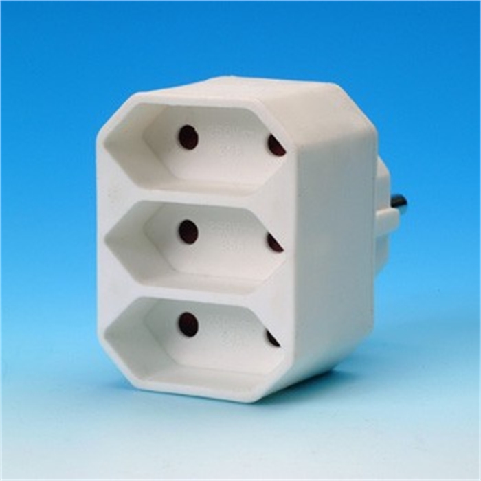 Picture of Multi Socket Domino, 3 Sockets, 2,5 A, White