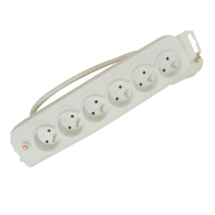 Picture of Power Strip, 6 Sockets, 1,5 m, White