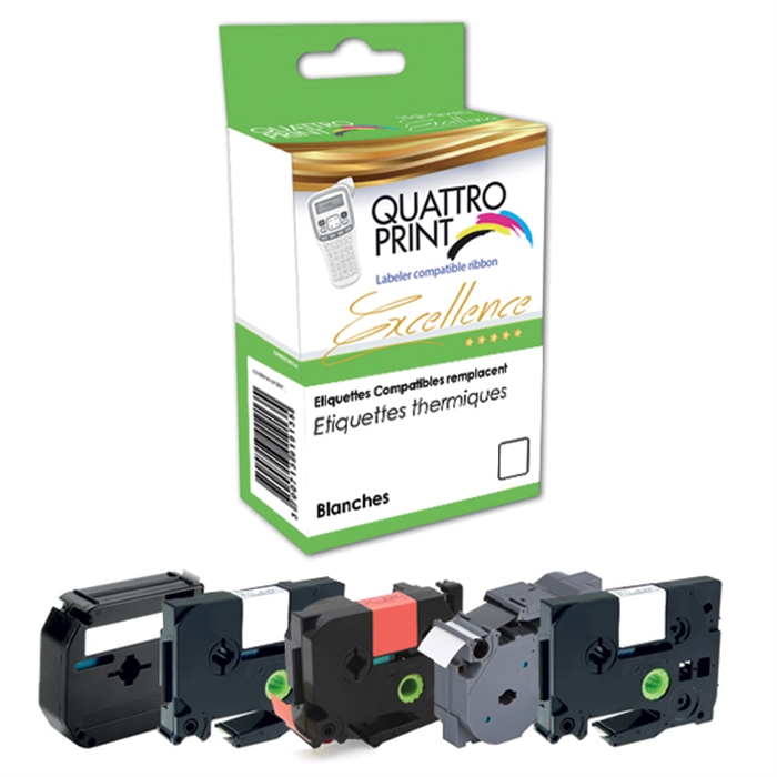 Picture of QUATTRO PRINT Dymo 45013 - Tape cassette for labelling S0720530 Black on White 12mm x 7m