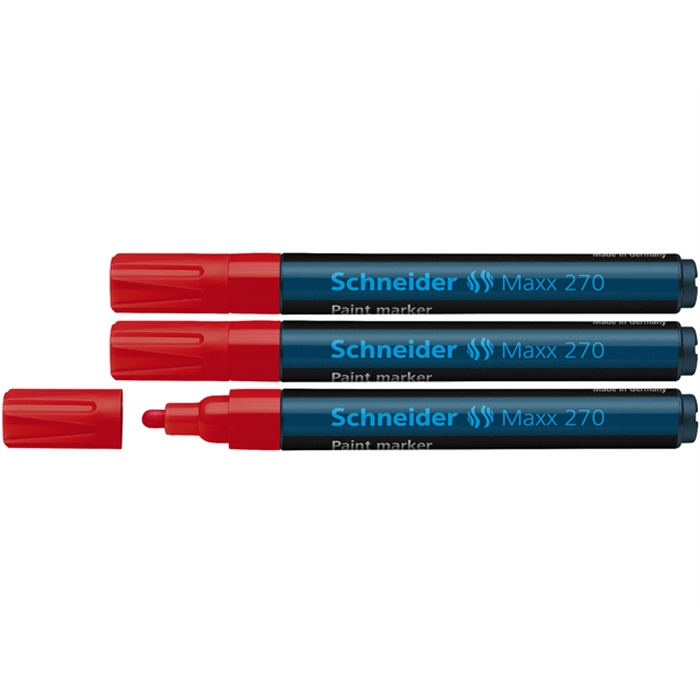 Image de Marqueur Schneider Maxx 270                                 1-3mm rouge ensemble de 3