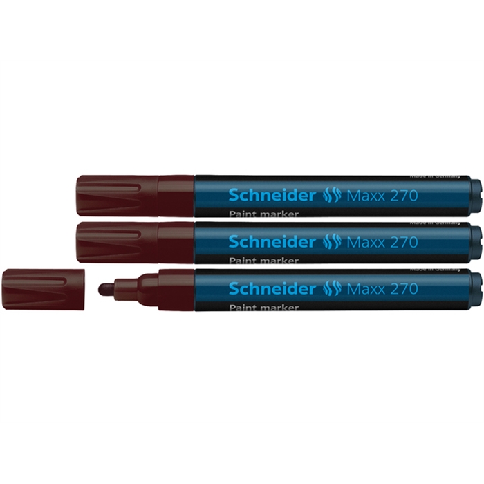 Image de Marqueur Schneider Maxx 270                                 1-3mm brun ensemble de 3