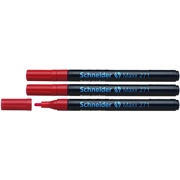 Image de Marqueur Schneider Maxx 271                                 1-2mm rouge ensemble de 3