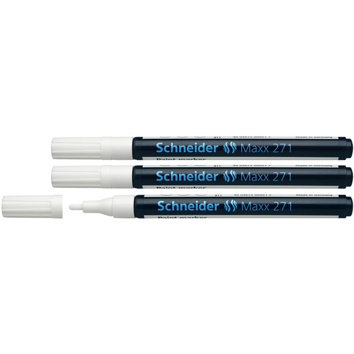 Image de Marqueur Schneider Maxx 271                                 1-2mm blanc ensemble de 3