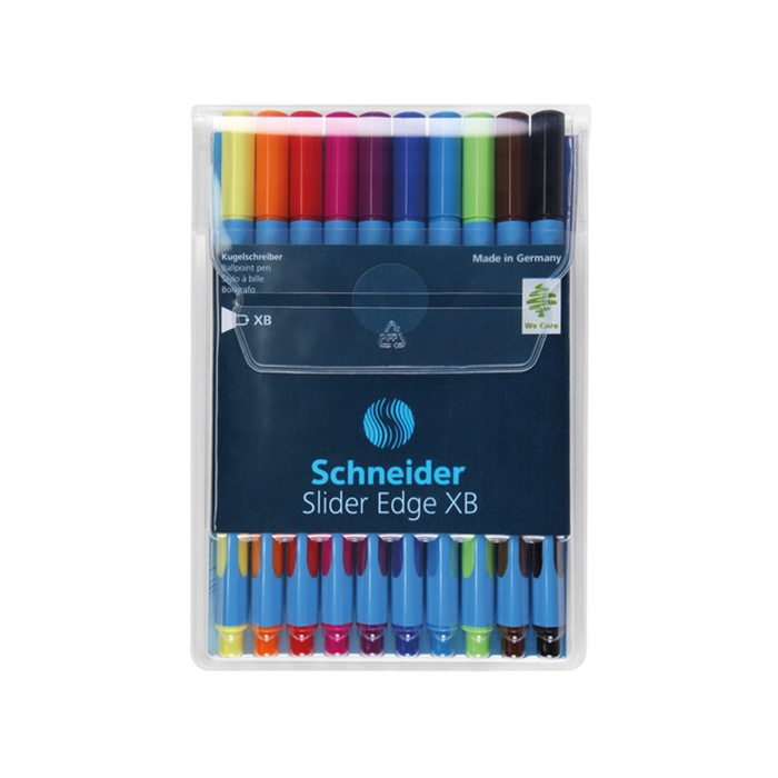 Afbeelding van balpen Schneider Slider Edge XB 1,4mm assorti etui a 10     stuks