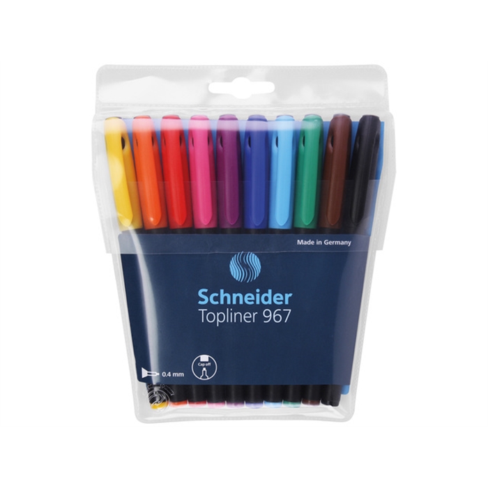 Afbeelding van fineliner Schneider Topliner 967 0,4mm etui a 10 stuks      assorti