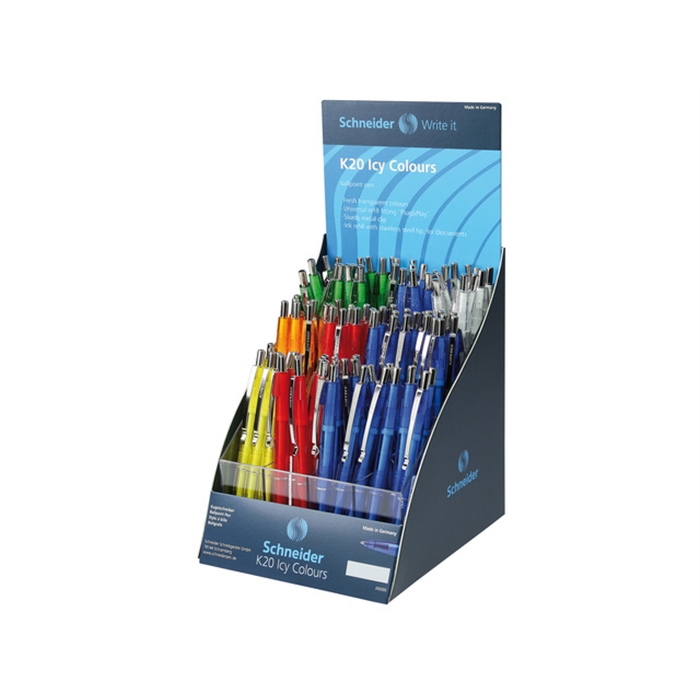 Afbeelding van balpen Schneider K20 "Icy Colours" SIS-display a 100 stuks  assorti