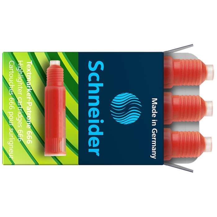 Image de Recharge pour surligneur Schneider Maxx Eco 666 boite 3     pces rouge