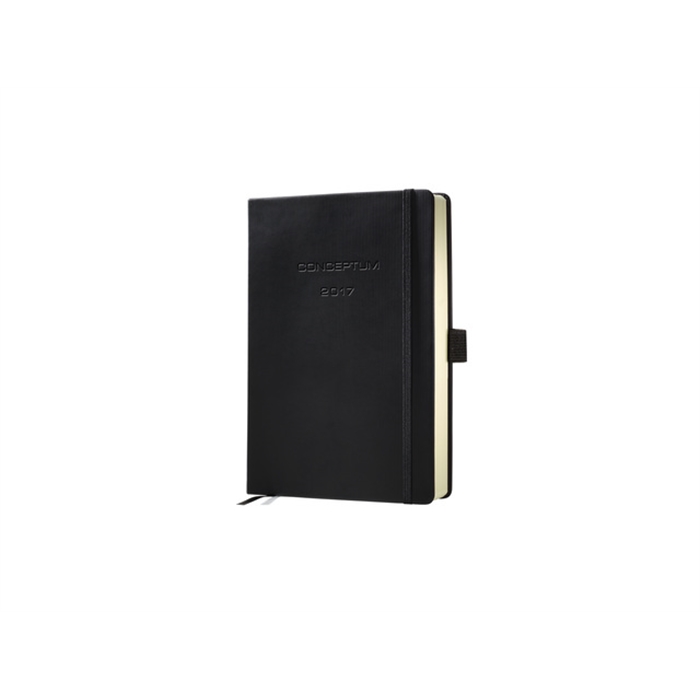 Afbeelding van weekagenda Sigel Conceptum A6 2017 hardcover zwart met      notitie