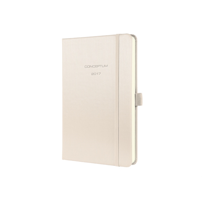 Afbeelding van weekagenda Sigel Conceptum A5 2017 hardcover wit metallic