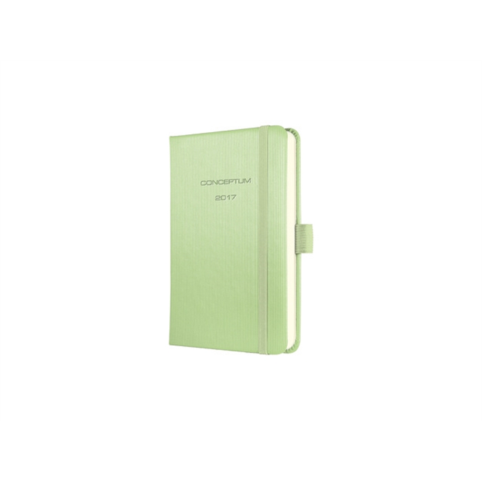 Afbeelding van weekagenda Sigel Conceptum A6 2017 hardcover groen metallic