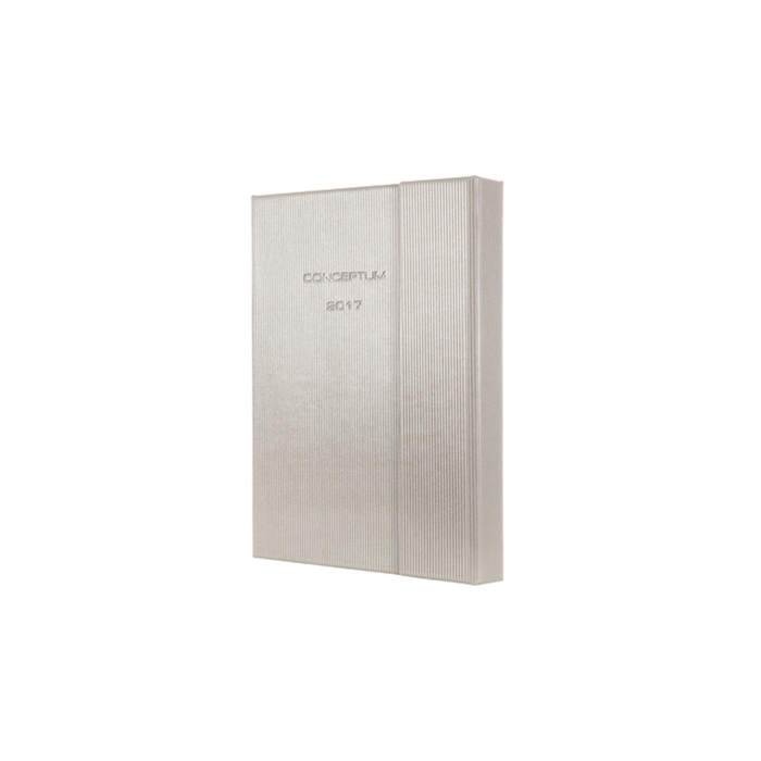 Afbeelding van weekagenda Sigel Conceptum A6 2017 hardcover champagne met  magneetsluiting