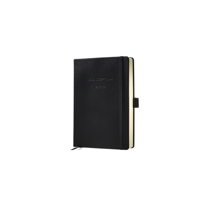 Afbeelding van weekagenda Sigel Conceptum A6 2018 hardcover zwart met      notitie