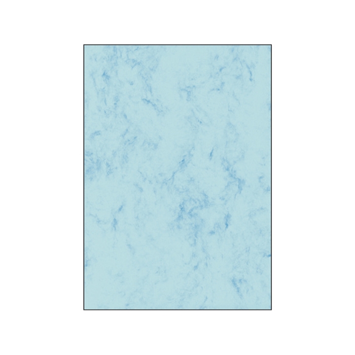 Afbeelding van designpapier Sigel A4 90grs pak a 100 vel marmer blauw