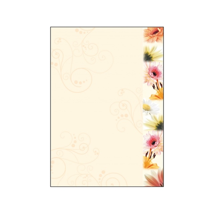 Afbeelding van designpapier Sigel A4 90grs pak a 50 vel bloemen