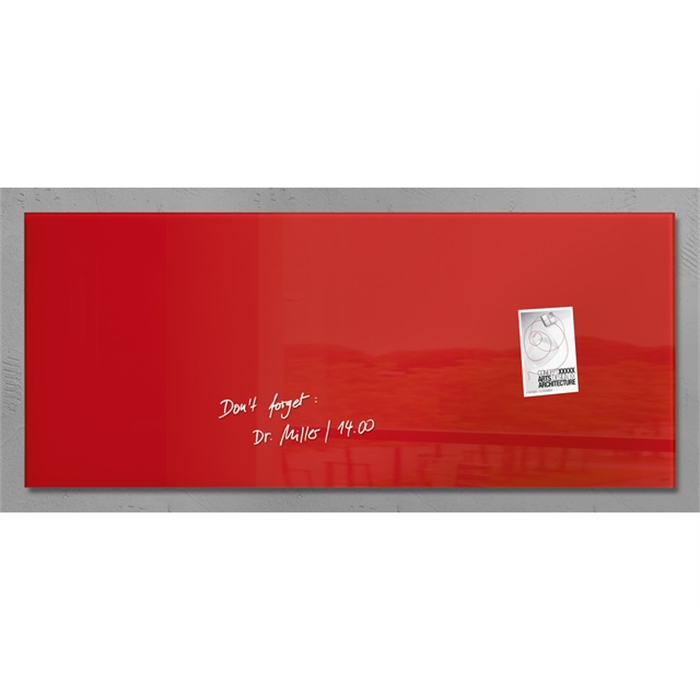 Afbeelding van glasmagneetbord Sigel Artverum 1300x550x15mm rood