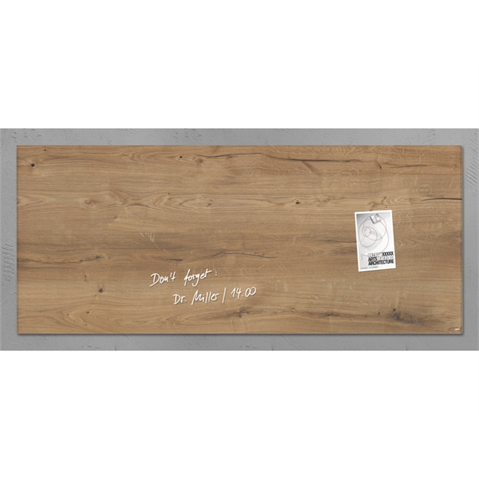 Afbeelding van glasmagneetbord Sigel Artverum 1300x550x15mm Natural Wood