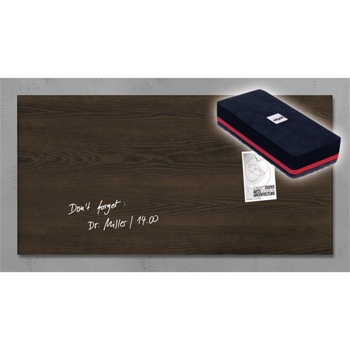 Afbeelding van glasmagneetbord Sigel Artverum 910x460x15mm Dark Wood