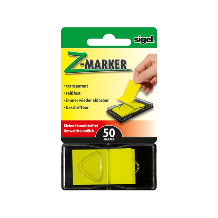 Picture of Z-marker Sigel 34x69 mm in distributeur jaune fluo