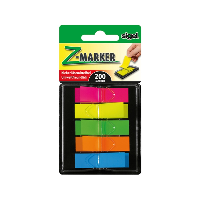 Picture of Z-marker Sigel 34x69 mm in distributeur 5x mini jaune fluo