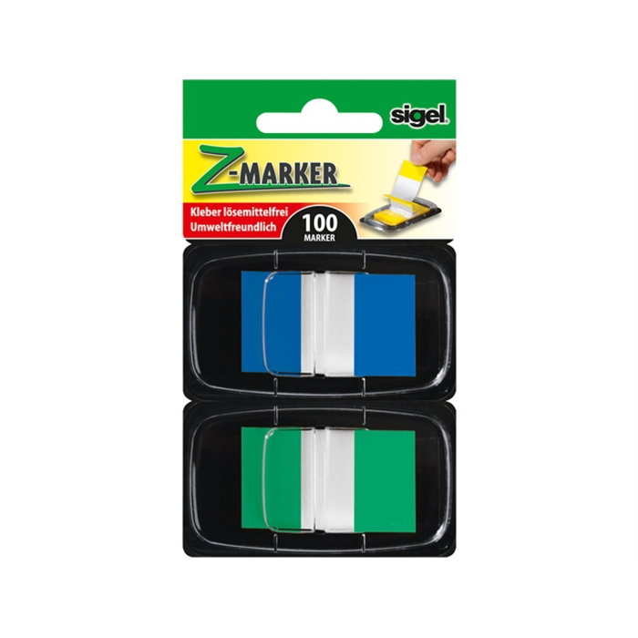 Picture of Z-marker Sigel bout coloré 2x standaard vert/bleu           distributeur