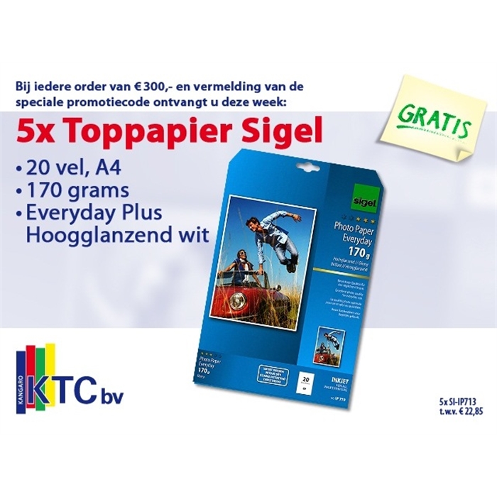 Afbeelding van inkjetfotopapier Everyday plus A4 wit 170gr 20 vel