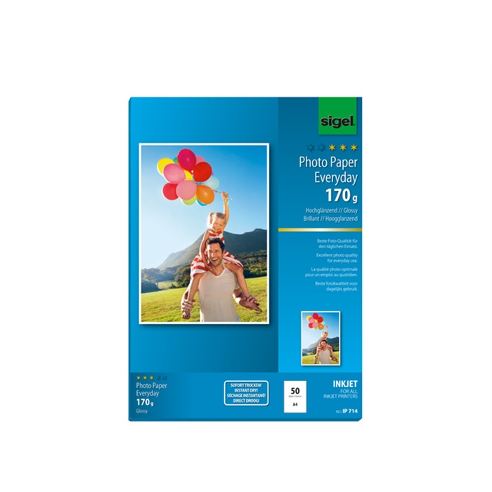 Afbeelding van inkjetfotopapier Everyday plus A4 wit 170gr 50 vel