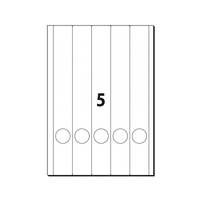 Afbeelding van ordnerrugetiket Sigel wit 297x38mm doos à 25 vel 5          etiketten per vel