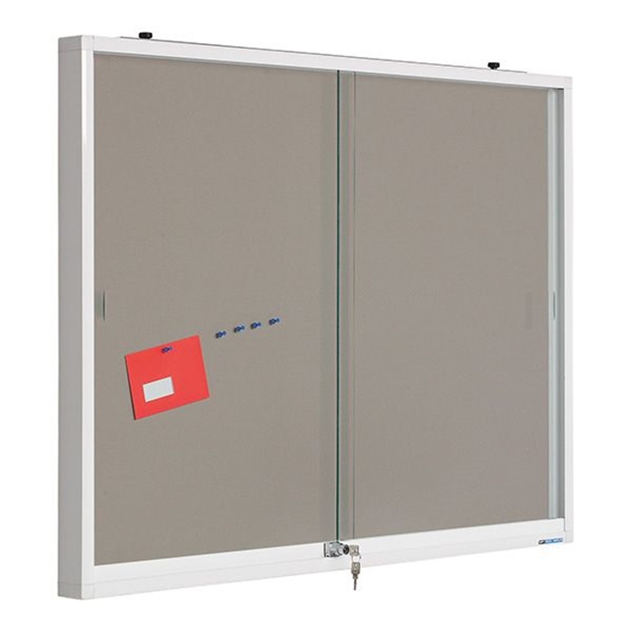 Afbeelding van SMIT VISUAL 13001.112 - Indoordisplay, Deur van plexiglas, Bulletin grey, Wit/grijs, 67x127 cm