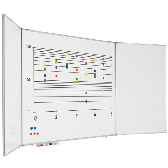 Picture of SMIT VISUAL 13016.100 - 5-wing board RC, 10 mm profile, Enamel steel, White, 120x200 cm