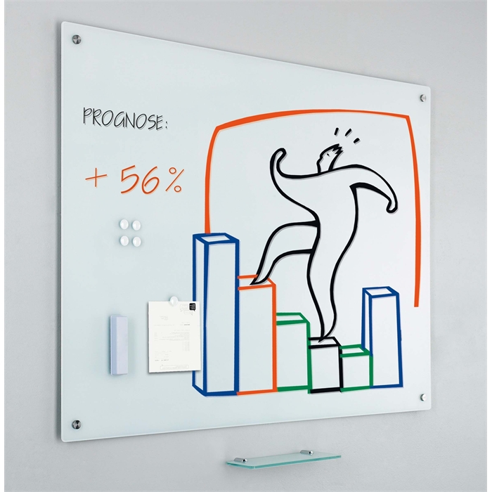 Afbeelding van SMIT VISUAL 14600.210 - Glass2Write glasbord, 3 mm, magnetisch  Wit 60x90 cm