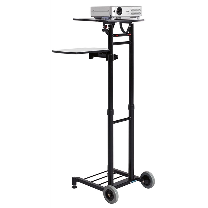 Picture of SMIT VISUAL 14008.109 - Projector trolley Masterstand, 2 trays, Black/light gray