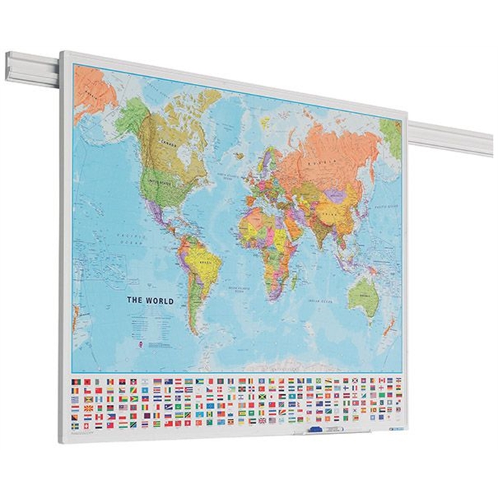 Picture of SMIT VISUAL 11106.117 - PartnerLine Rail map of the World, Printed, 100x136 cm