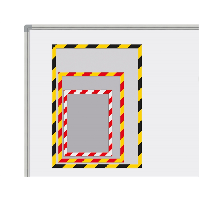 Picture of SMIT VISUAL 14036.487 - Magnetic pockets Industrial, set of 5 pieces Yellow/Red A4