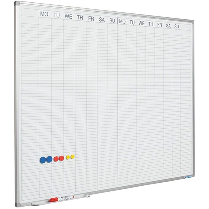 Picture of SMIT VISUAL 11103.188N - Planner, Softline profile, 8 mm, Double week, NL, Including daystrip, White, 90x120 cm