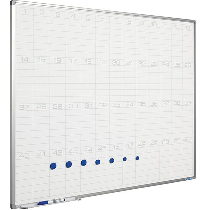 Picture of SMIT VISUAL 11103.207 - Planner Softline frame 8mm, year overview, White 60x90 cm