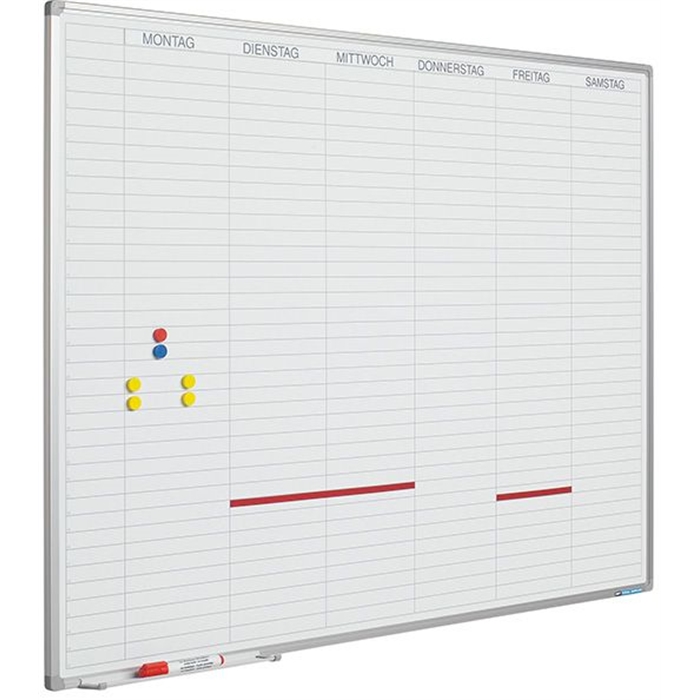 Picture of SMIT VISUAL 11103.185D - Planner Softline frame 8 mm Working days DE, including daystrips, White 90x120 cm