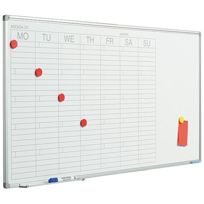 Picture of SMIT VISUAL 11103.195 - Planner Softline frame 8mm, week NL, White 60x120 cm