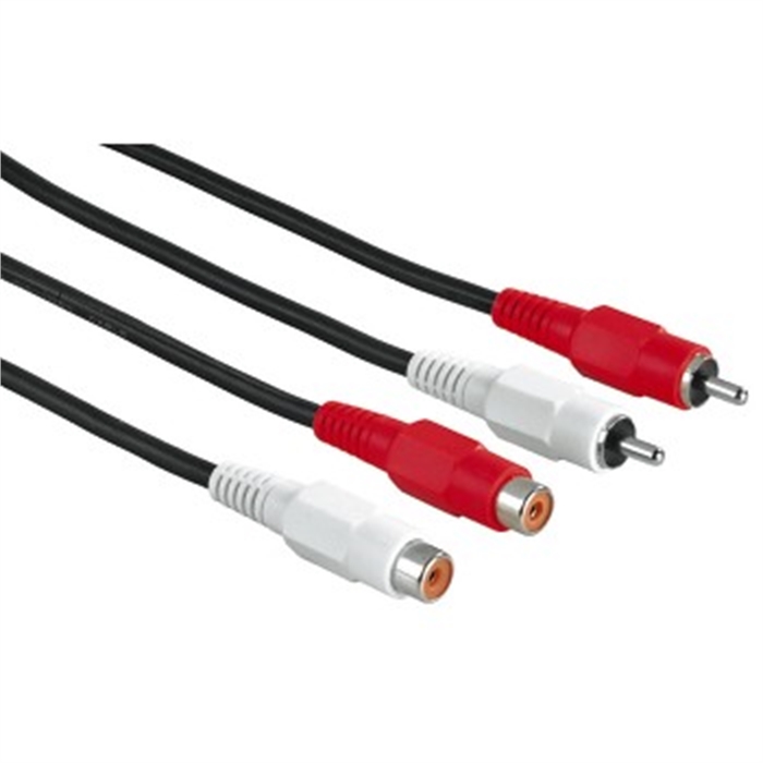 Picture of Audio Cable, 2 RCA plugs - 2 RCA sockets, 2.5 m