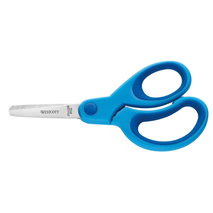 Image de Ciseaux Westcott Kids soft grip pte arrondie 13cm bleu