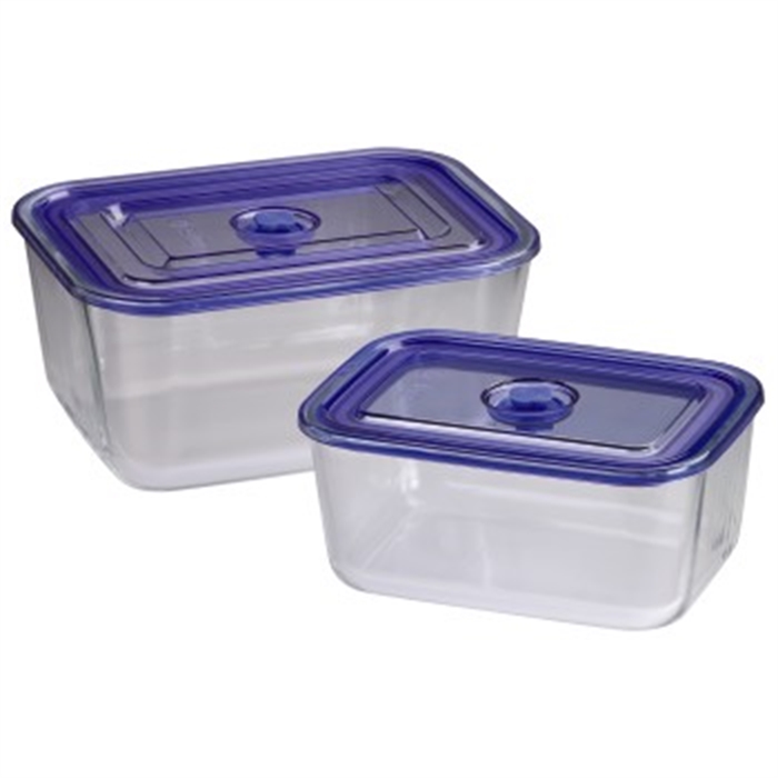 Picture of Oven Dish/Food Storage Set made of Glass, 2 pcs., angular, 1500 ml, 3050 ml / Baking Dish Set