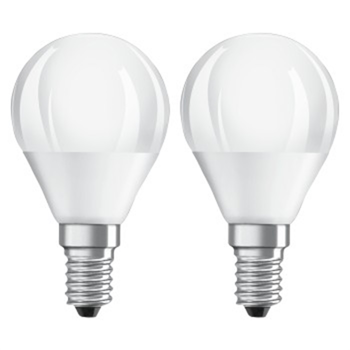 Picture of LED Bulb, E14, 470 lm Replaces 40 W, Drop Bulb, warm white, 2 Pcs