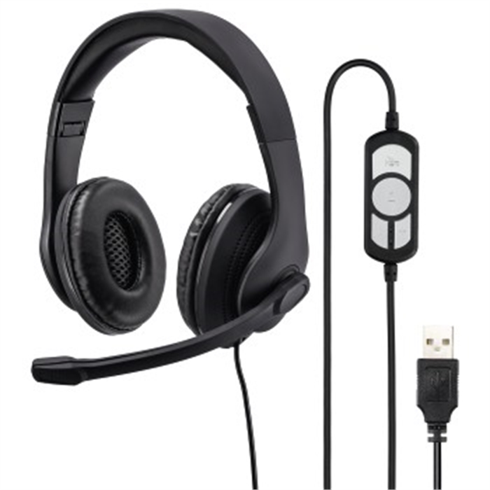 Image de Casque micro de bureau pour PC HS-USB300, stéréo, noir