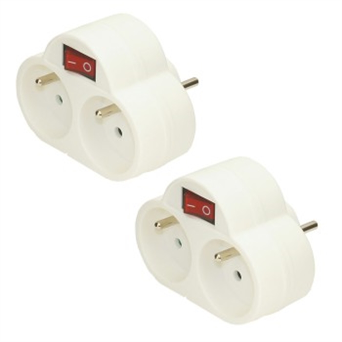 Picture of Multisocket, 2 sockets, 2x16A, with switch, white